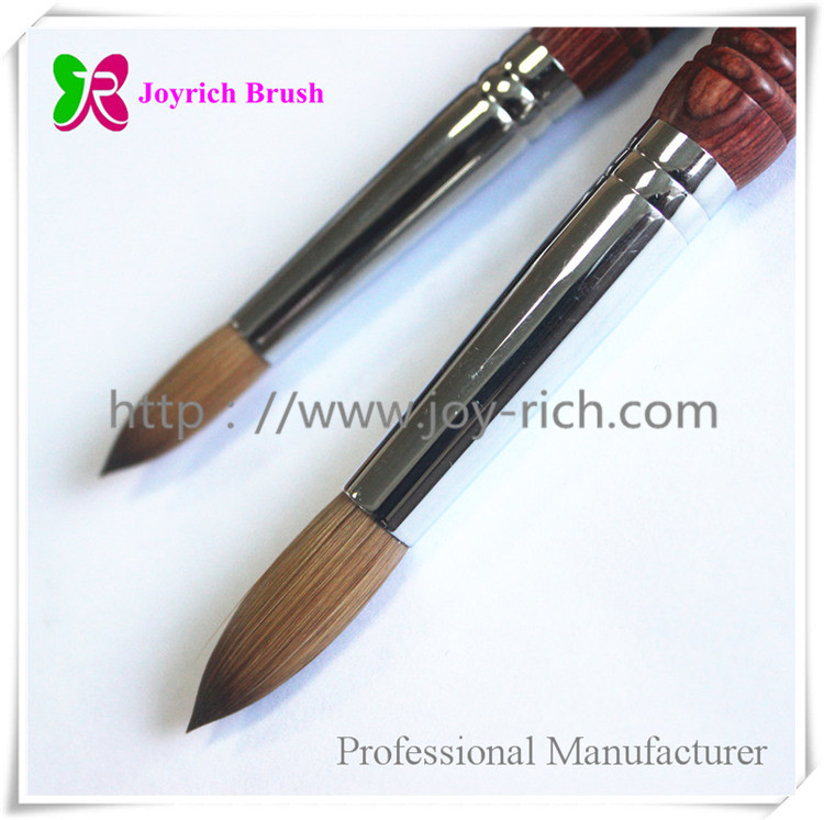 JRA4-Special shape design wooden handle acrylic kolinsky nail brush