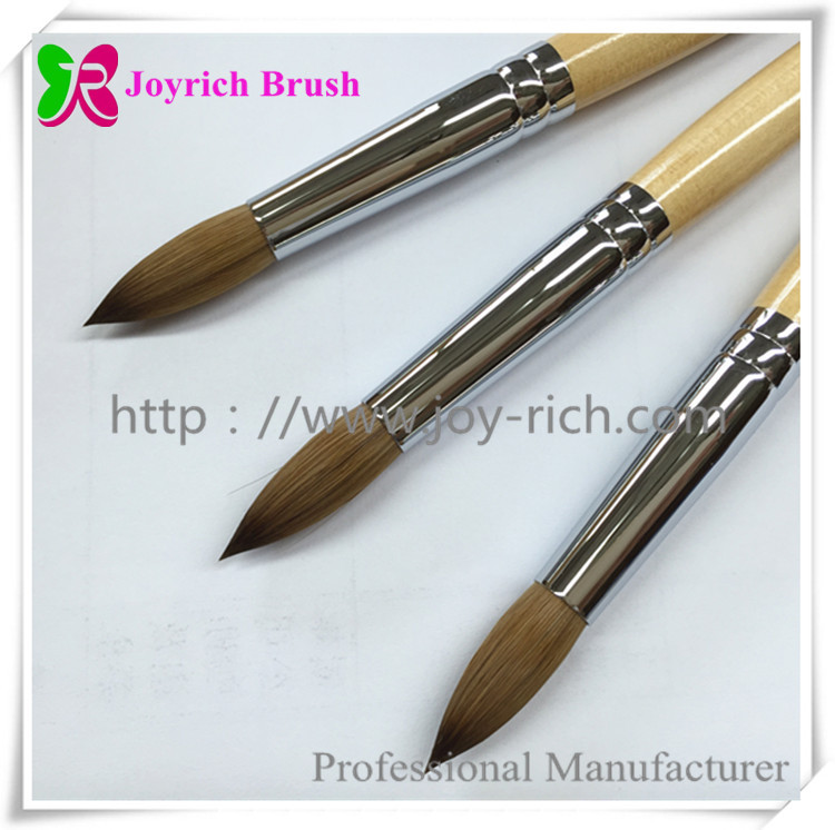 JRA2-Natrual wood handle with kolinsky hair acrylic nail brush