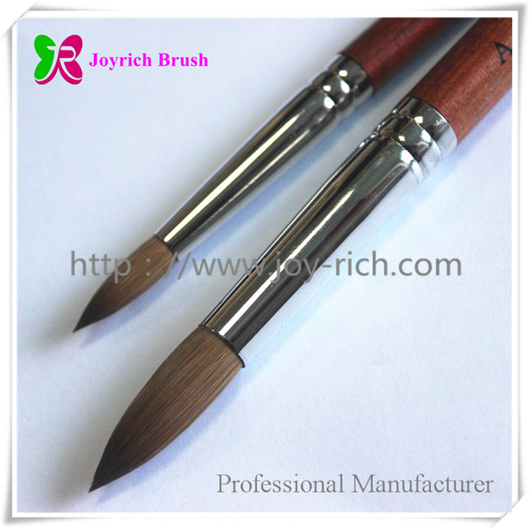 JRA9--Double colours wooden handle with kolinsky hair acrylic nail brush