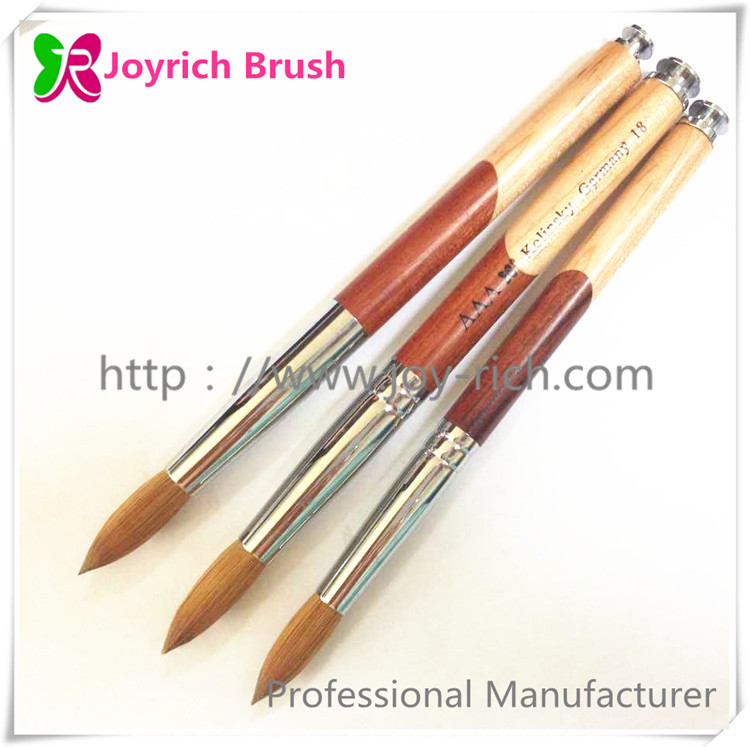 JRA10--Double colours wooden handle kolinsky hair acrylic nail brush