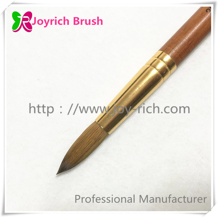 JRA9--Double colours wooden handle with kolinsky hair acrylic nail brush