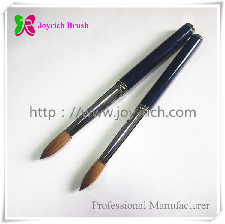 JRA17--Dark blue metal handle kolinsky hair acrylic nail brush