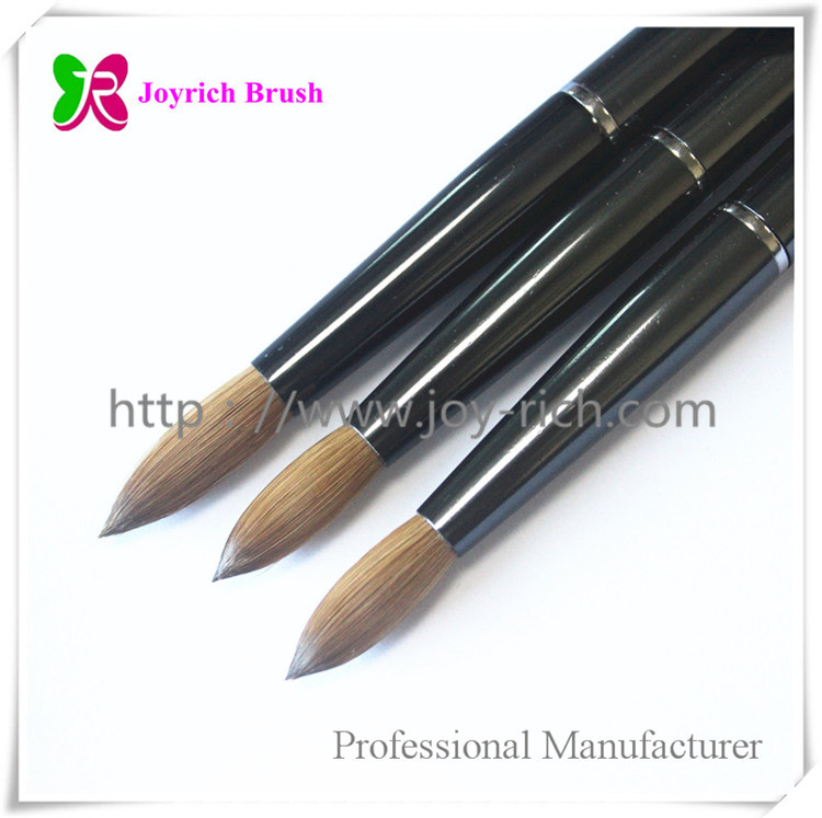JRA14--Matte black metal handle kolinsky hair acrylic nail brush