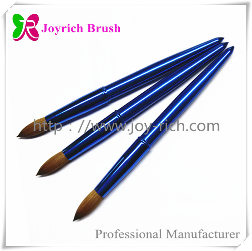 JRA15--Blue metal handle kolinsky hair acrylic nail brush