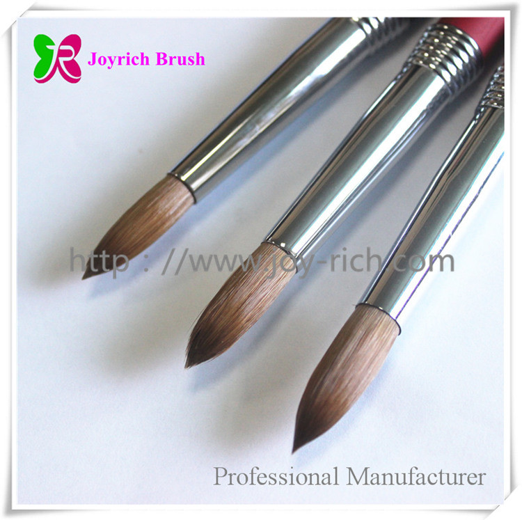 JRA25--Red metal handle kolinsky hair acrylic nail brush