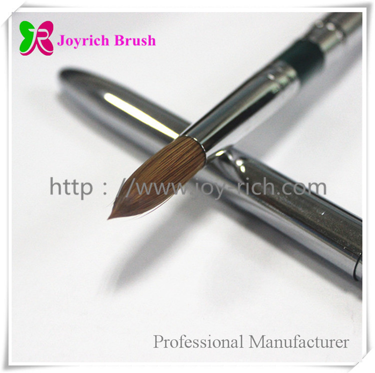 JRA27--Silver metal handle kolinsky hair acrylic nail brush
