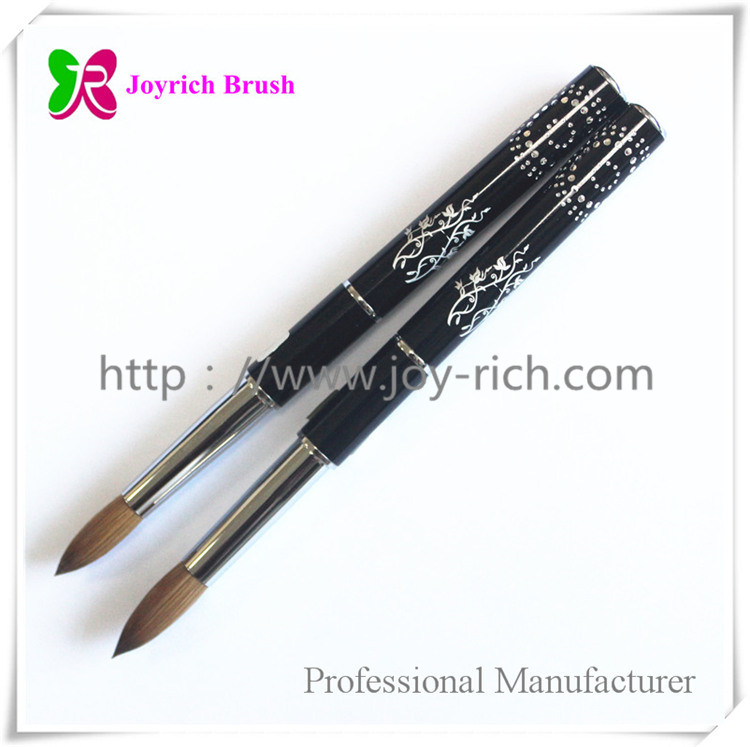 JRA28--Black metal handle kolinsky hair acrylic nail brush