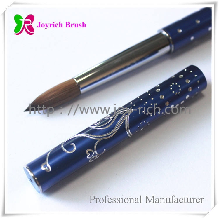 JRA24--Blue metal handle kolinsky hair acrylic nail brush