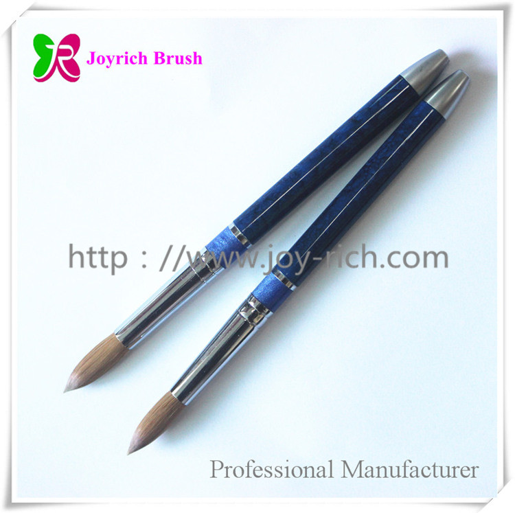 JRA29--Blue metal handle kolinsky hair acrylic nail brush