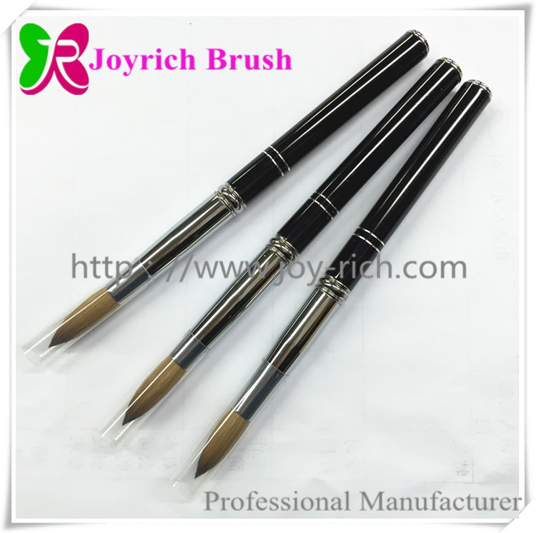 JRA32--Black metal handle kolinsky hair acrylic nail brush