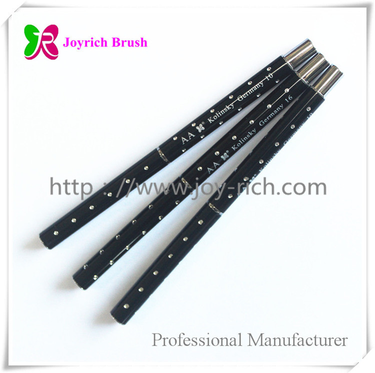 JRA33--Black metal handle kolinsky hair acrylic nail brush