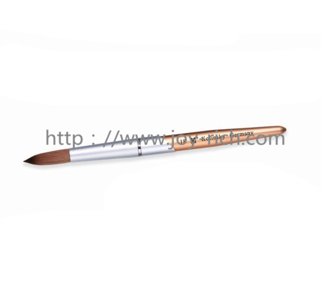 JRA13--Golden metal handle kolinsky hair acrylic nail brush