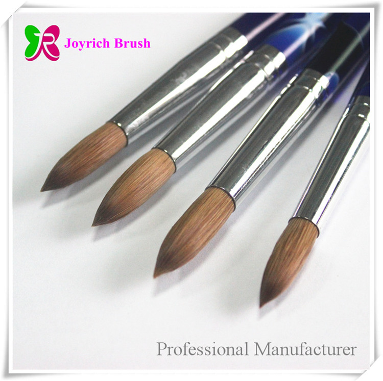 JRA35--Blue acrylic handle kolinsky hair acrylic nail brush