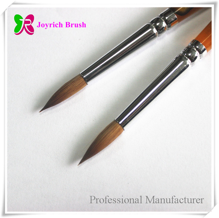 JRA38--Brown acrylic handle kolinsky hair acrylic nail brush