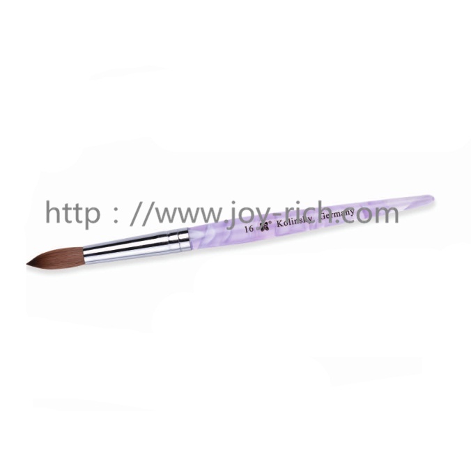 JRA39--Purple acrylic handle kolinsky hair acrylic nail brush