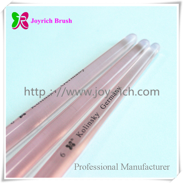 JRA40--Pink acrylic handle kolinsky hair acrylic nail brush