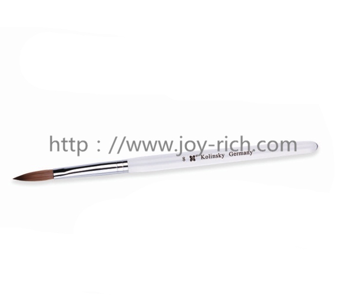 JRA43--Transparent acrylic handle kolinsky hair oval acrylic nail brush