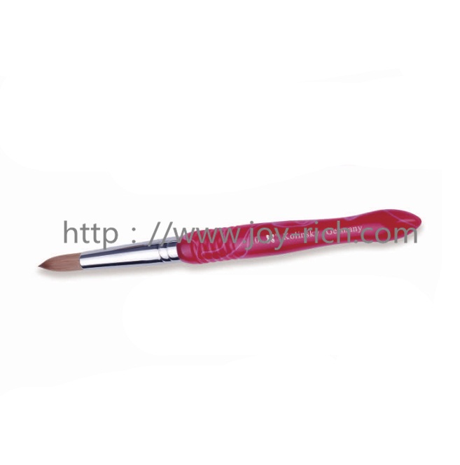 JRA46--Red acrylic handle kolinsky hair acrylic nail brush