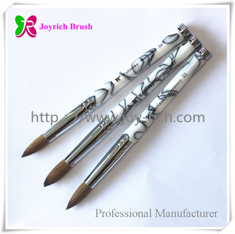JRA49--Marble acrylic handle kolinsky hair acrylic nail brush