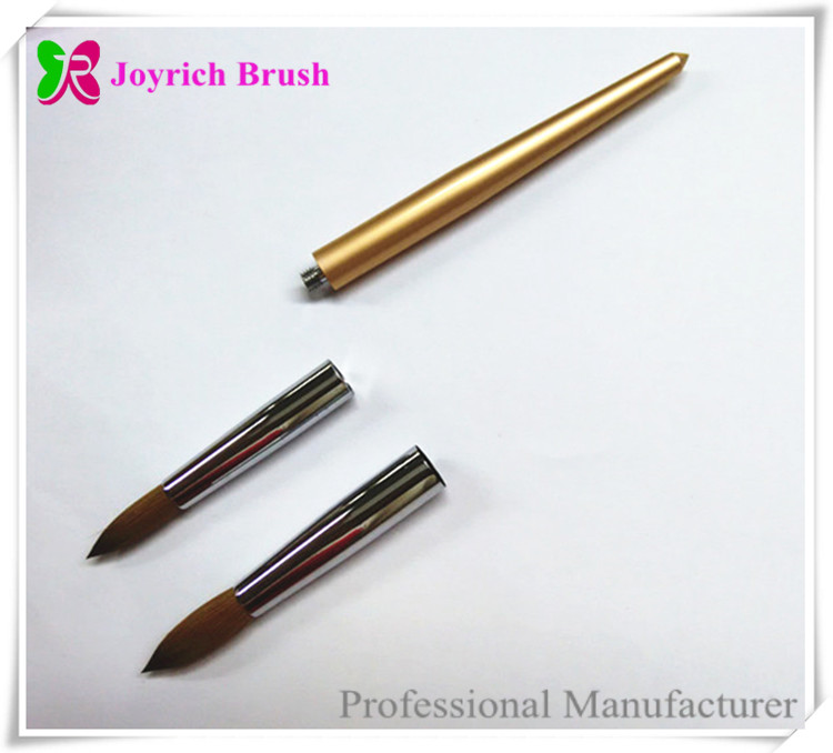 JRA36--Golden metal handle kolinsky hair acrylic nail brush