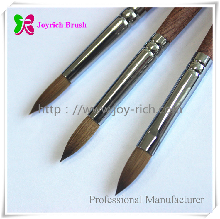 JRA53--Wooden handle kolinsky hair oval acrylic nail brush