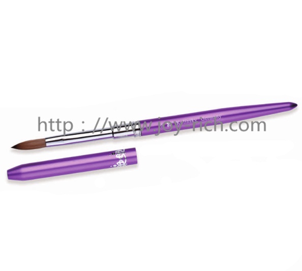 JRA54--Purple metal handle kolinsky hair oval acrylic nail brush