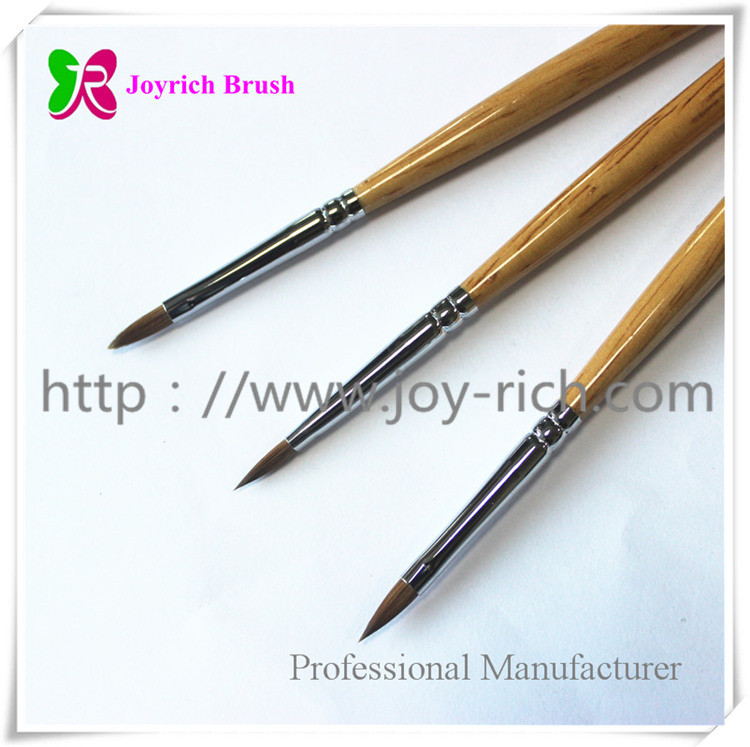 JRS3--Natrual wooden handle kolinsky hair 3D nail brush