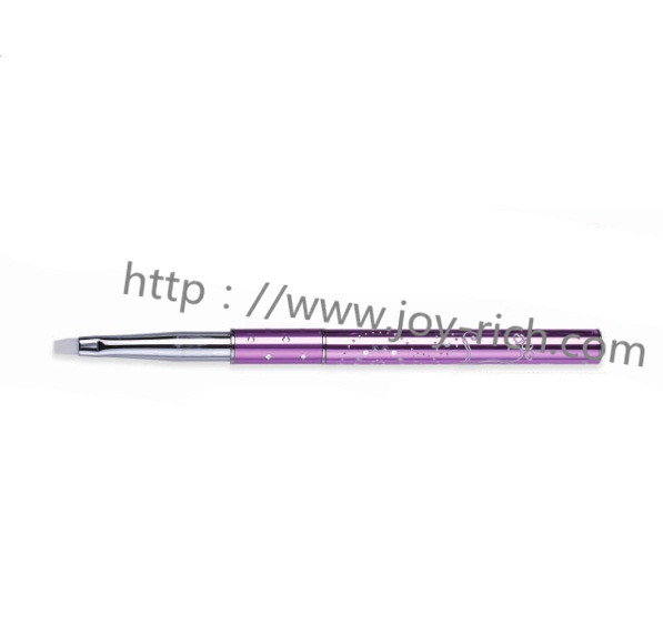 JRG3--Purple metal handle synthetic hair gel nail brush