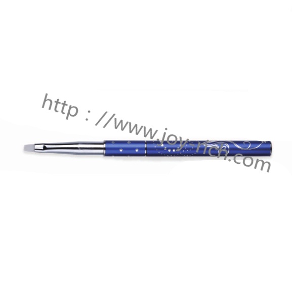 JRG4--Blue metal handle synthetic hair gel nail brush