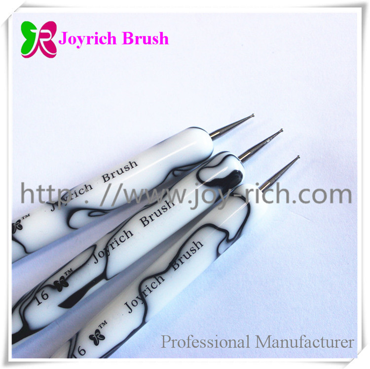 JRF5--White acrylic handle french nail brush