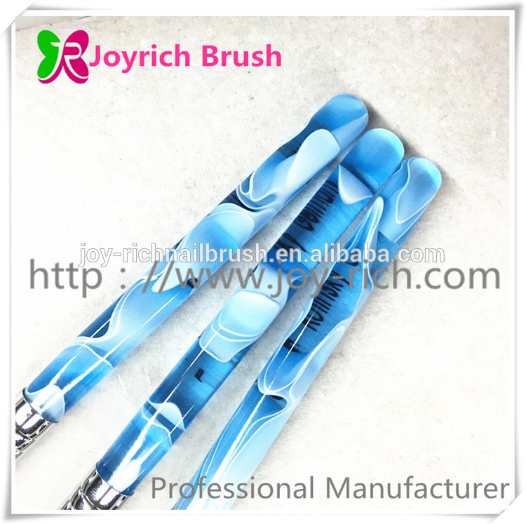 JRF8--Blue acrylic handle french nail brush